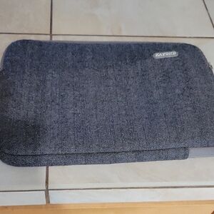 Kayond Black Gray Herringbone Padded Computer Case Sleeve 15-15.6in